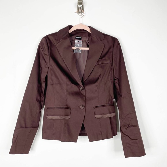 Wolford Jackets & Blazers - Wolford Blazer Separates Two-Button Cotton Flap Pockets Brown 8 Chocolate #1751